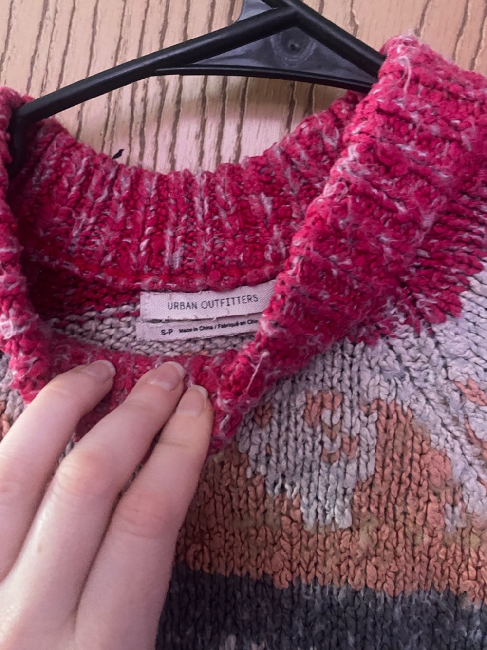Urban Outfitters Pink, Gray, Brown Patterned Knit Sweater - Picture 2 of 3